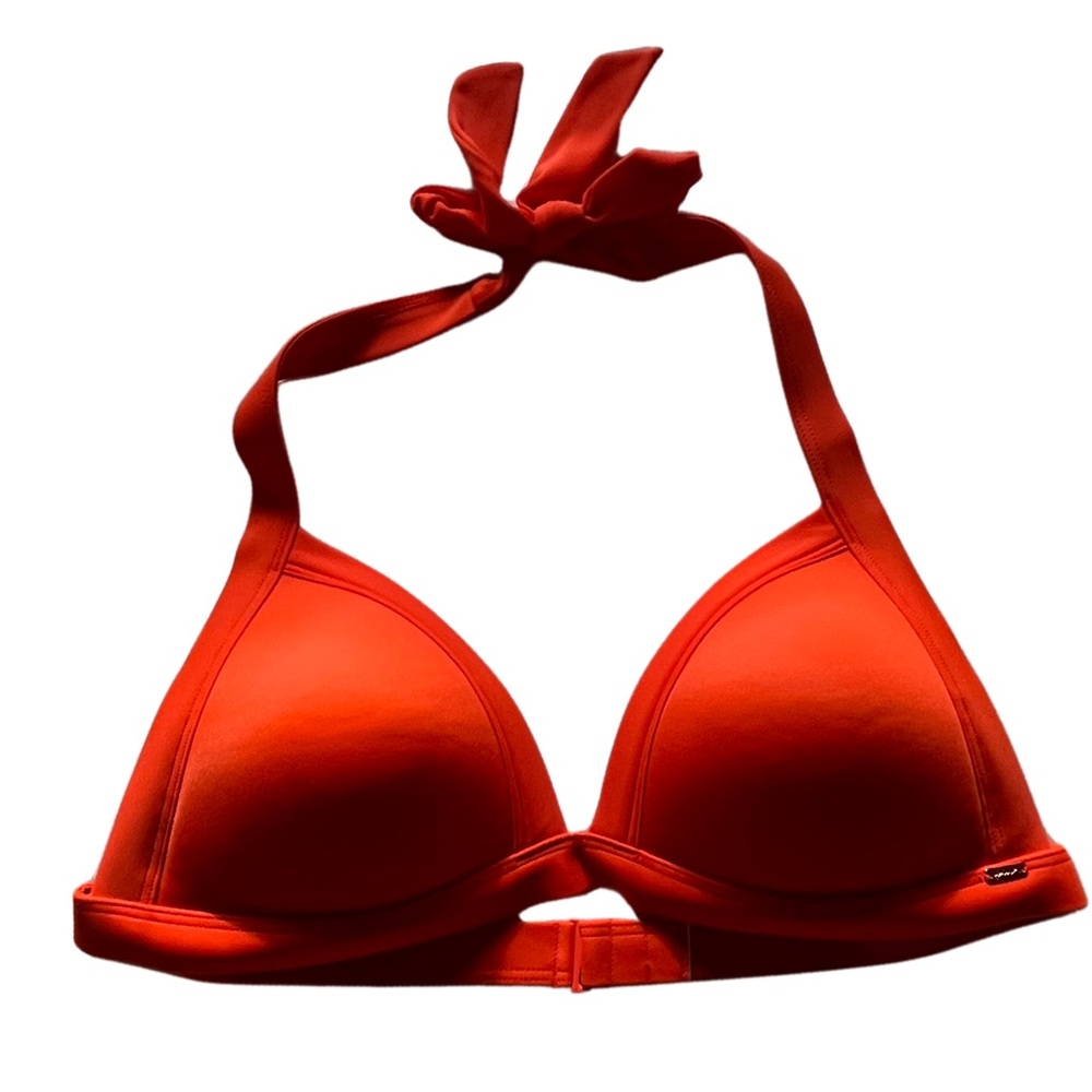 Vibrant Burnt Orange PINK Victoria’s Secret Halter Bikini Top